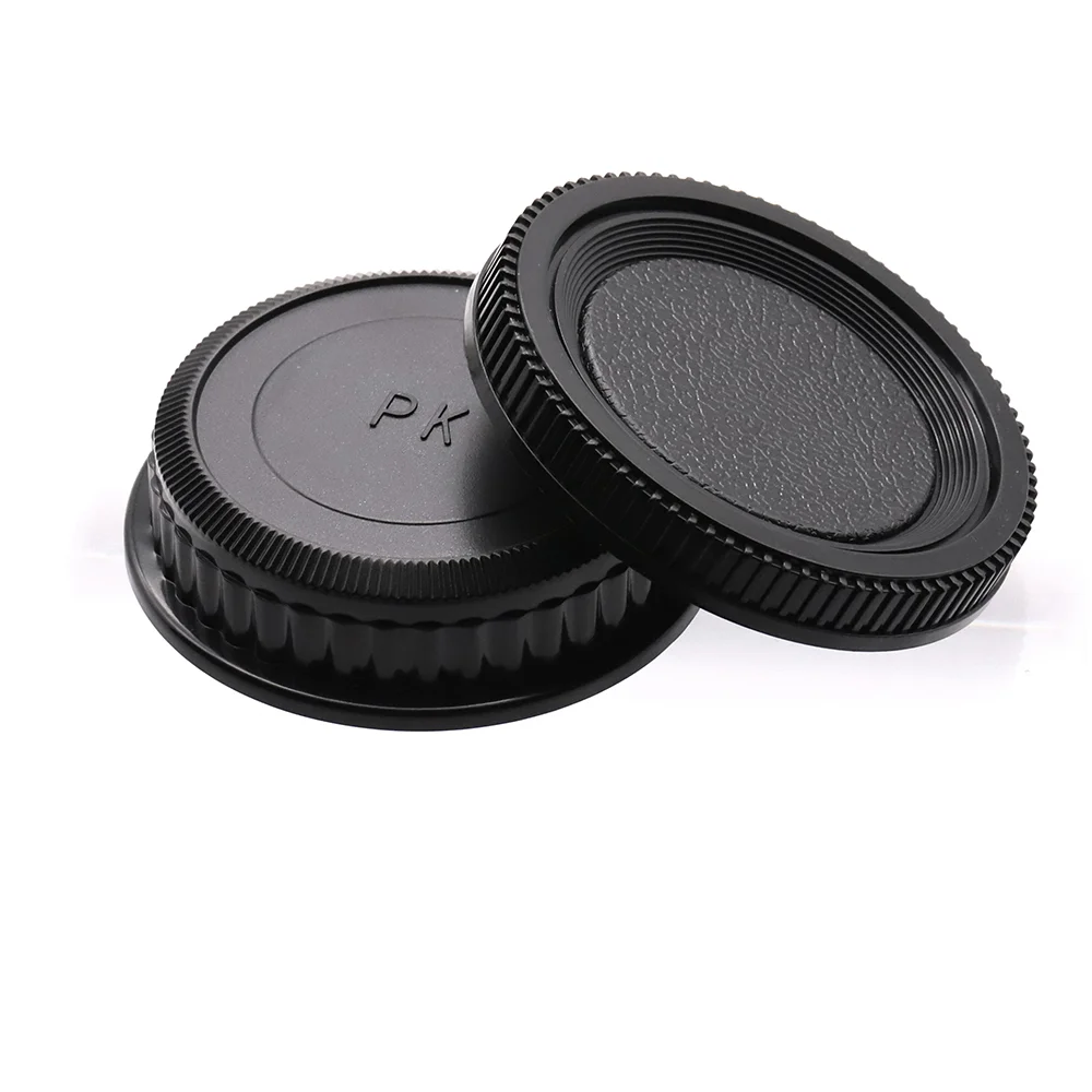 For Pentax K PK mount Rear Lens Cap / Camera Body Cap / Cap Set Plastic Black for K1 K3 K5 etc.