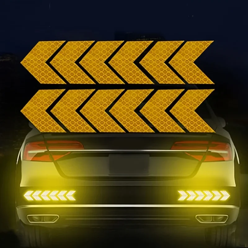 Arrow-shaped reflective stickers for cars, night reflective warning stickers, universal stickers, suitable for cars, campers,