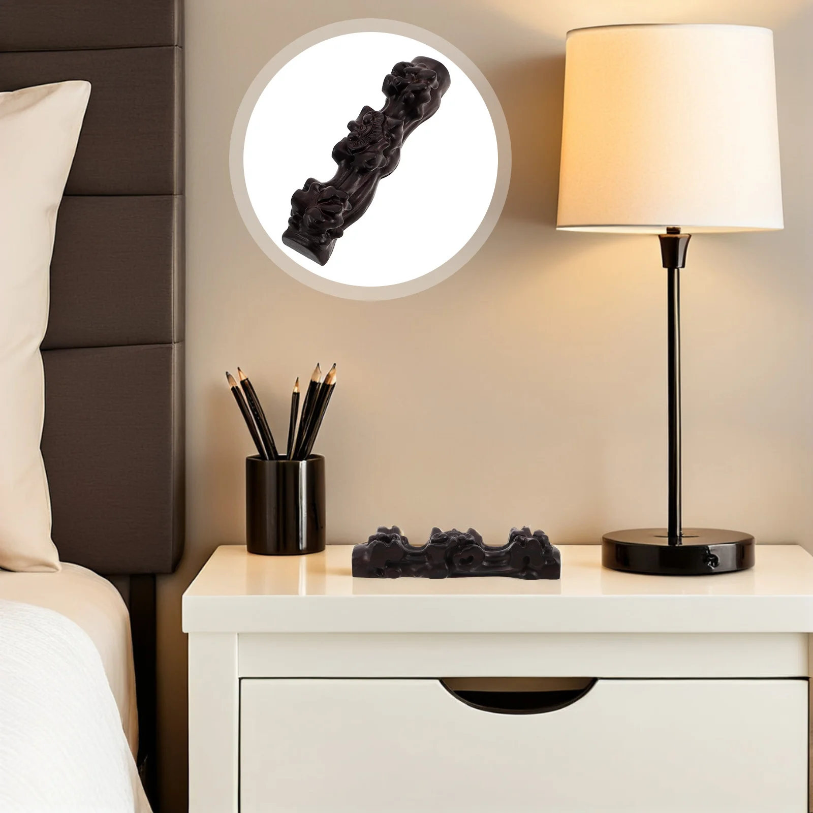 

Wooden Flute Stand for Bamboo Flutes Desktop Display Holder with Artistic Carvings Secure Storage for Wind Instruments Home