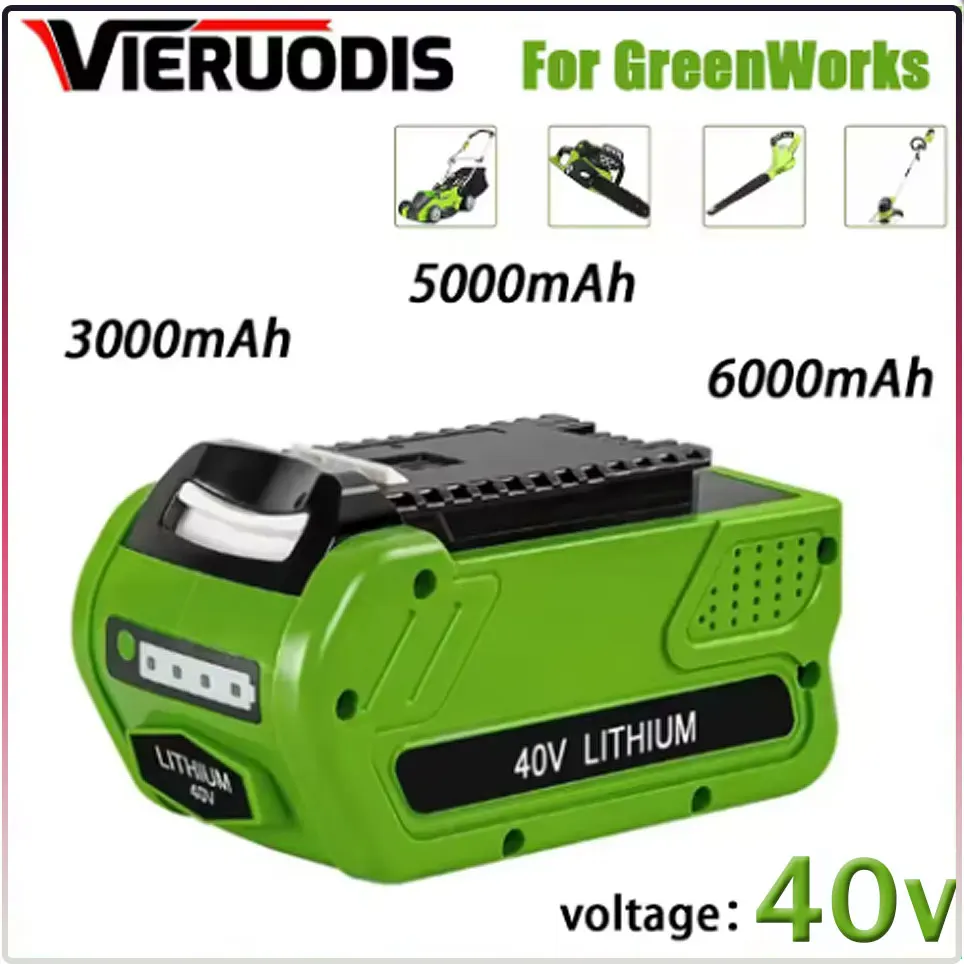 

For GreenWorks 40V Replacement Battery 29462 29472 40V 3Ah 5Ah 6Ah Tools Lithium ion Rechargeable Battery 22272 20292 22332