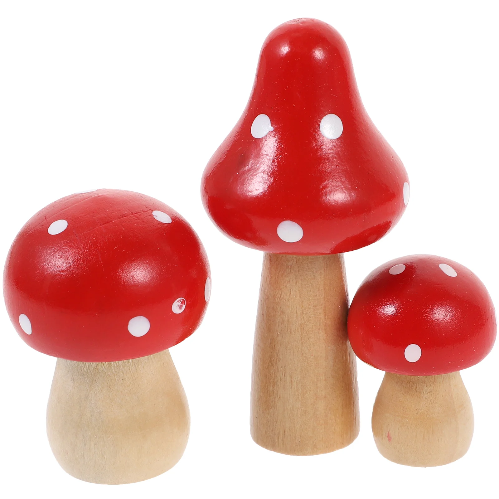 

3 Pcs Wooden Mushroom naments Solid Wood Artificial Simulated Mushroom Plants Decor Home Office Nature Gifts