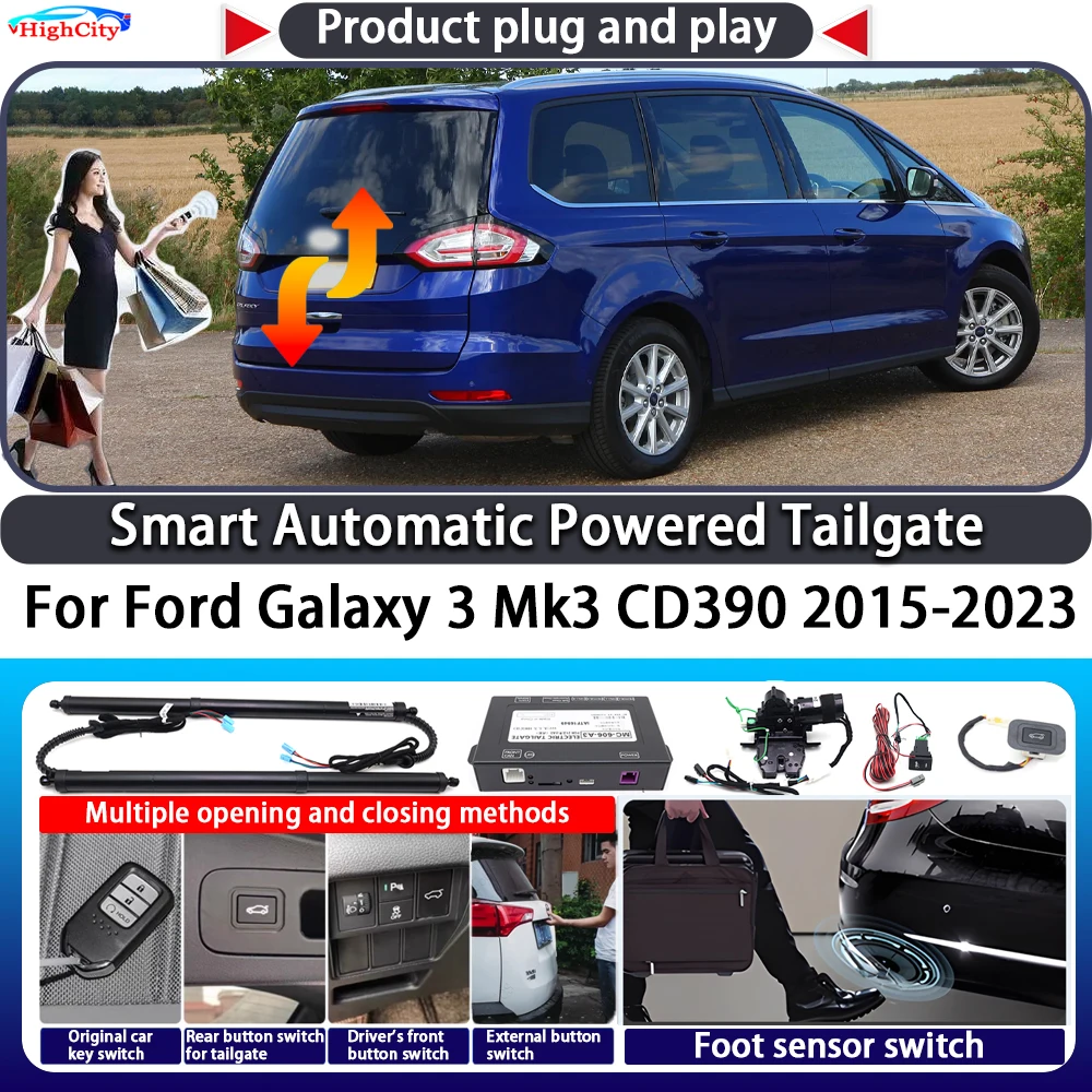 

For Ford Galaxy 3 Mk3 CD390 2015-2023 Smart Automatic Powered Tailgate Key Control Trunk Lift Close Kit Electric Power Tailgate