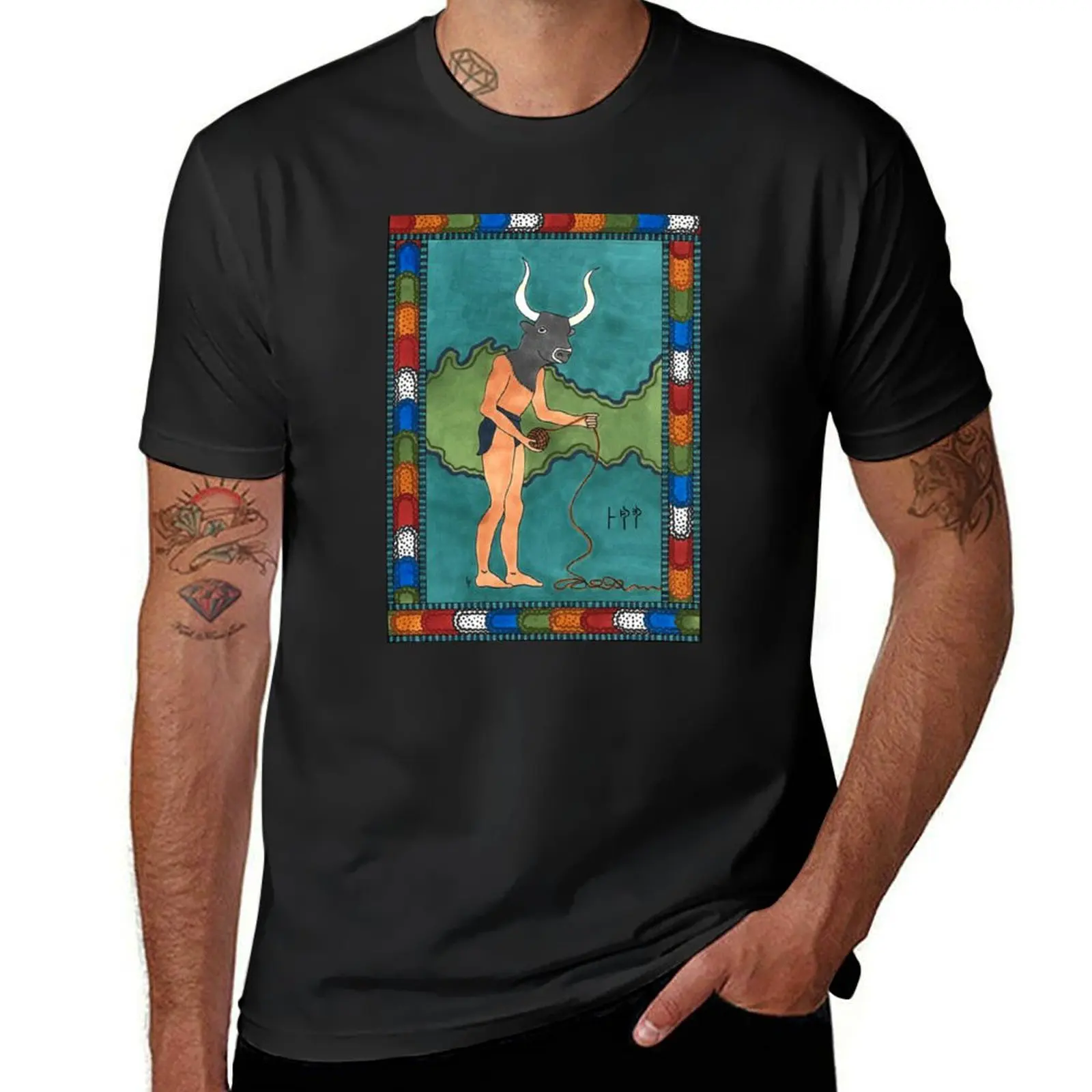 

15 The Minotaur from The Minoan Tarot T-Shirt Blouse tees hippie clothes funnys plain black t shirts men