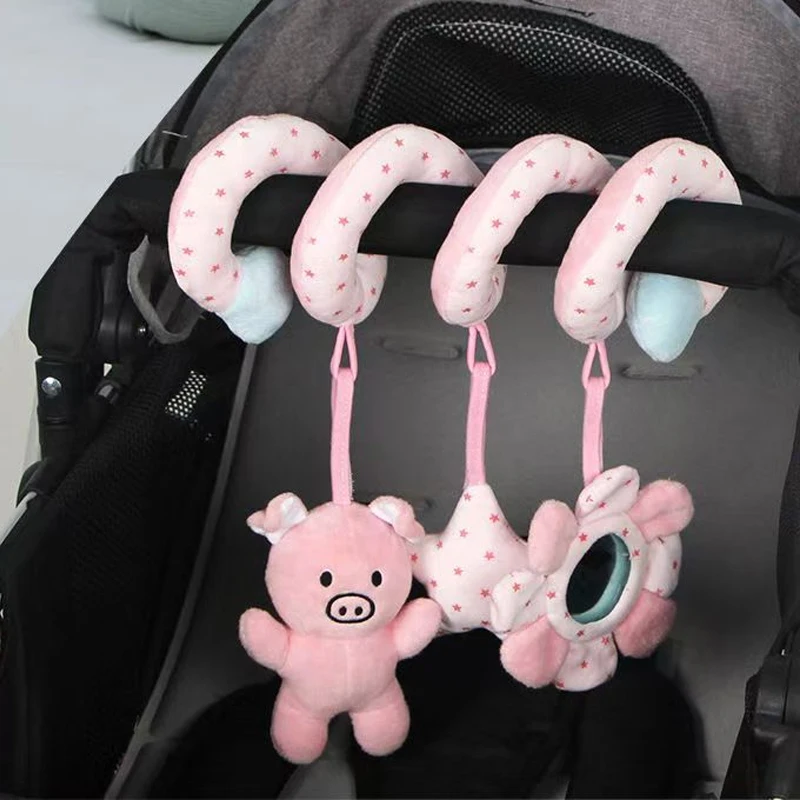 Sensory Baby Plush Rattle Toys Stroller Crib Hanging Toys Baby Rattle Black White Toys For Newborn Baby Games Toys 0 6 12 Months