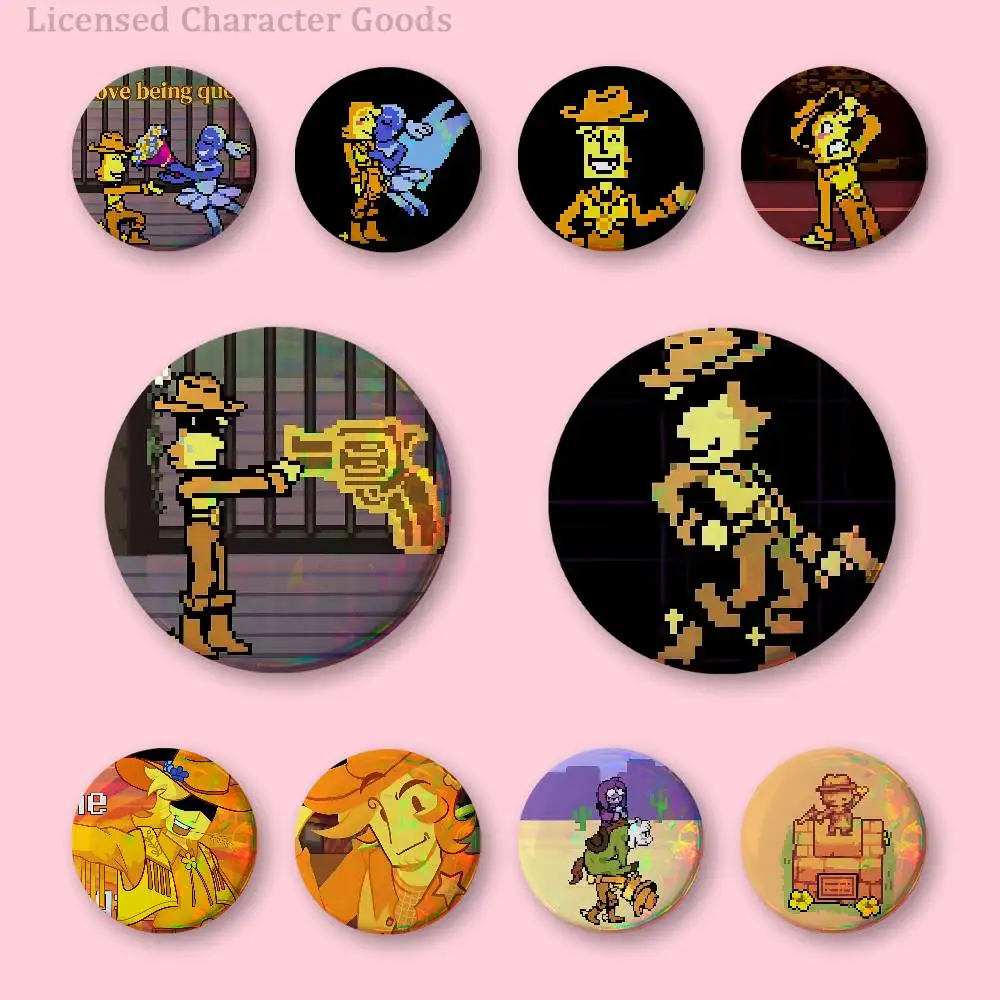 Yellow D-Deltarune Badges Round Nijigen Otaku Culture IP peripheral products  58mm 44mm 32mm 75mm 25mm Mini