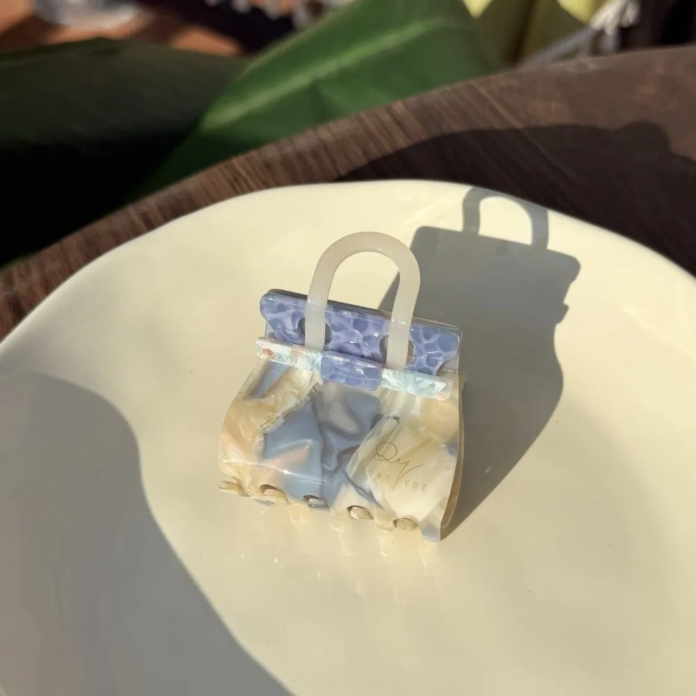 

Hair Clip Elegant Handbag Shaped Shark Clip Korean Style Gradient Color Square Hair Claw Letter Creative Shark Clip Daily