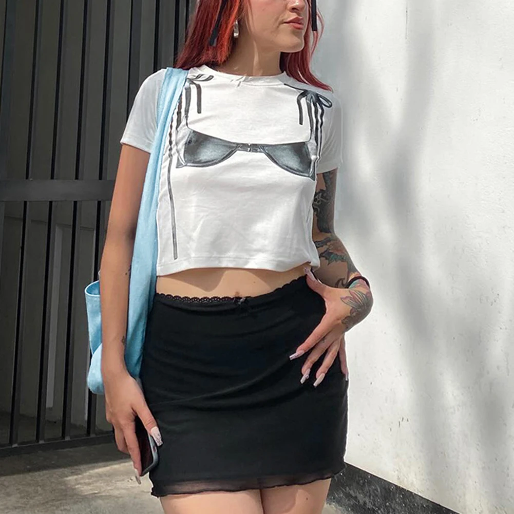 Casual vintage feminino usar topos casual all-match l m high street wear tripulação pescoço microelasticidade tecido de poliéster