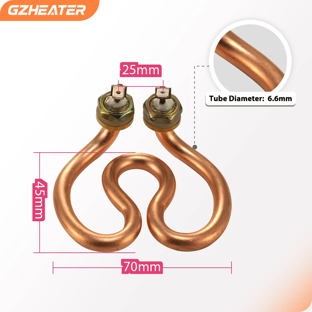 2U Horseshoe Shape  brass Electric Heat Tube for Coffeemaker Electric Kettle of 500W 220V Heating Element