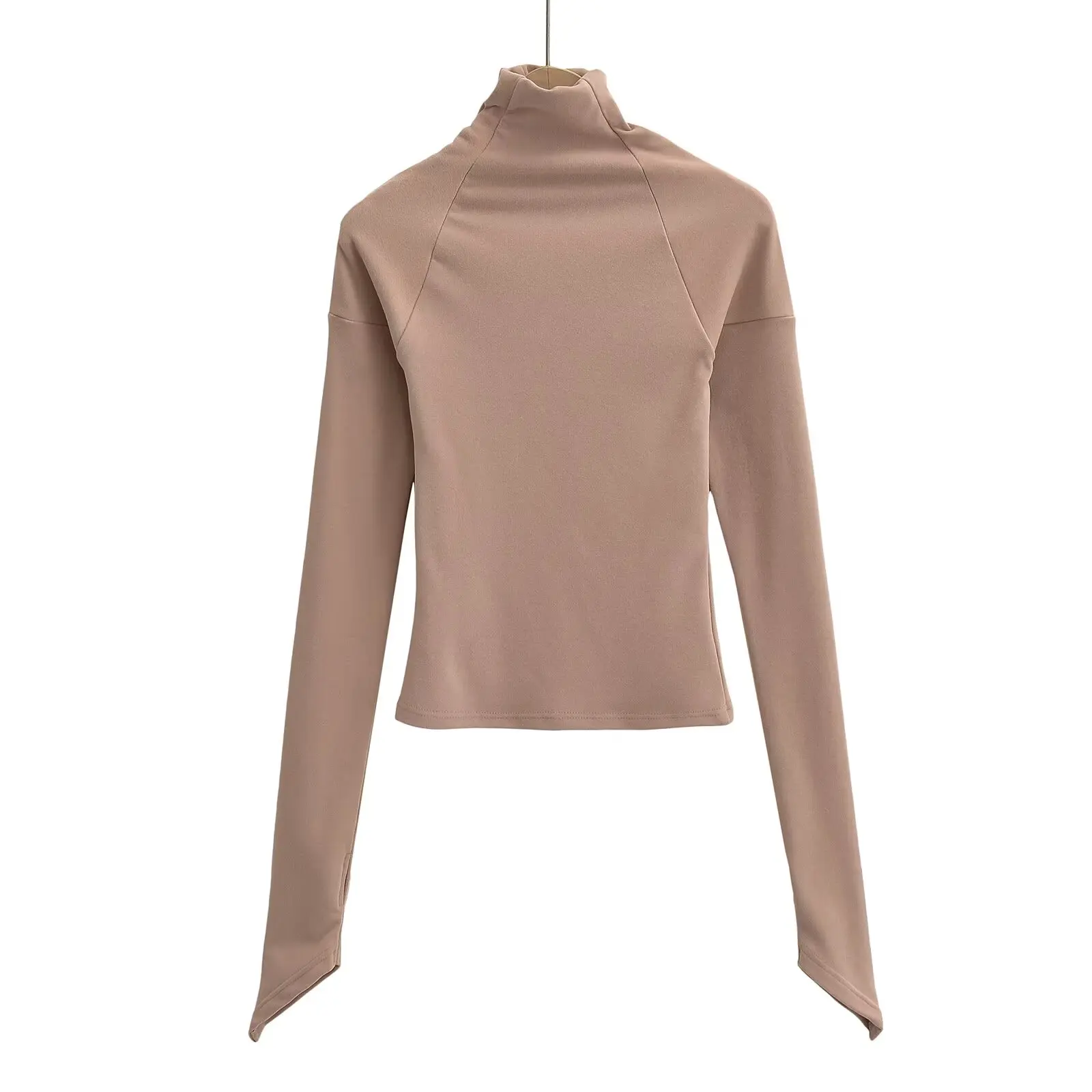 Sexy Long Sve Knitted T-irt Bla Swan Ne Slim Fit Pure Desire Spring Autumn Women's Street Sle High Collar Regular ...