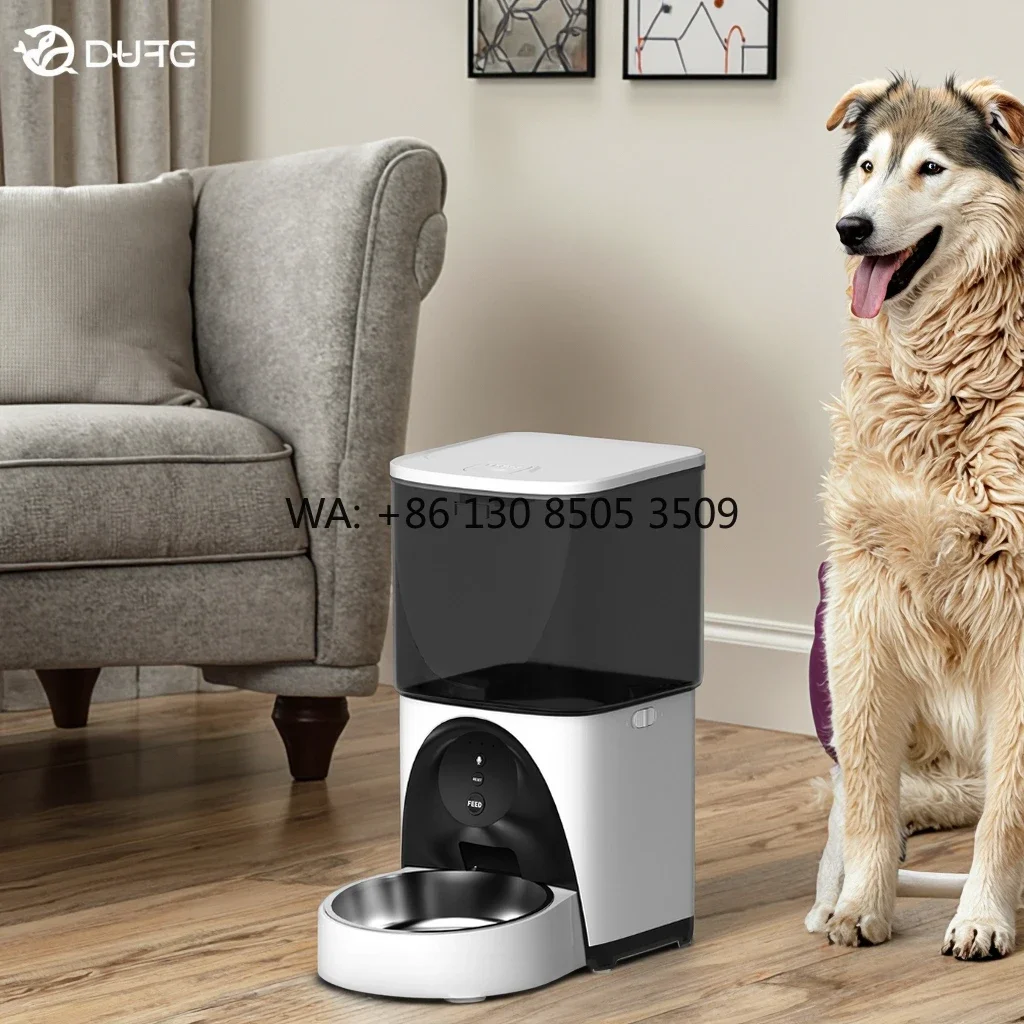 WiFi Pet Feeder Smart Control Microchip 4.5L Large Capacity Eco-Friendly Plastic Dog Bowl Charge-Powered Remote Food Dispenser