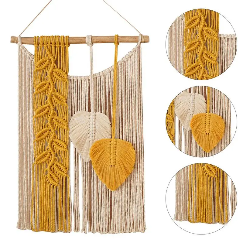 Boho Wall Tapestry Macrame Boho Wall Macrame Woven Wall Tapestry Chic Handmade Tassels Pendant Bohemian Wall Art Decorations