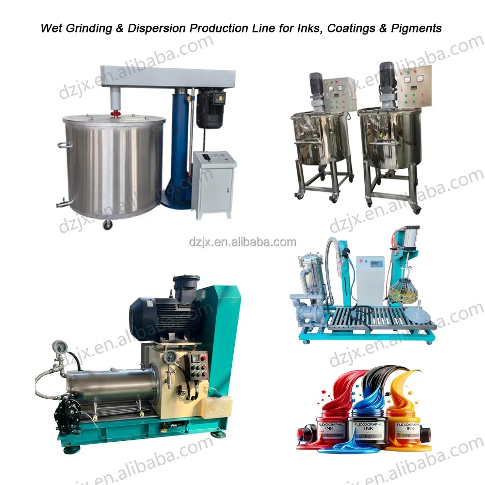 DZJX Multi-Purpose Wet Grinding Dispersion Production Line One Complete Line for Ink Paint Coating Pesticide SC Color Paste.