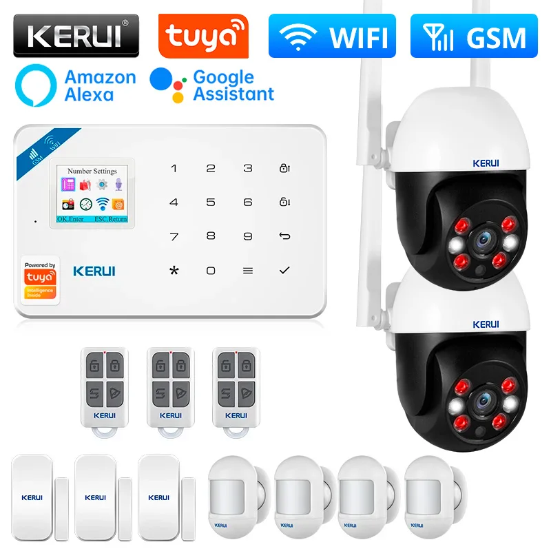 

KERUI W181 Alarm System Central Unit WIFI GSM Alarm Tuya Smart Wireless Door Sensor Burglar Support Alexa&Google IP Camera