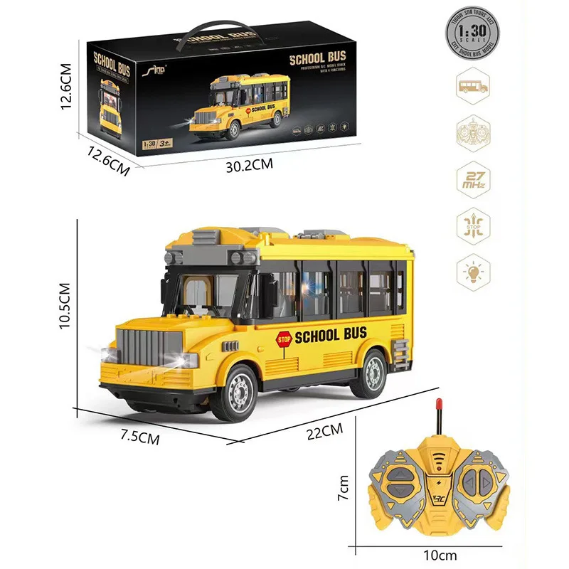 Electric Remote Control School Bus With Door Opening Function Children Toy Rc Drift Car Gifts For Children'S Electric Fun Car