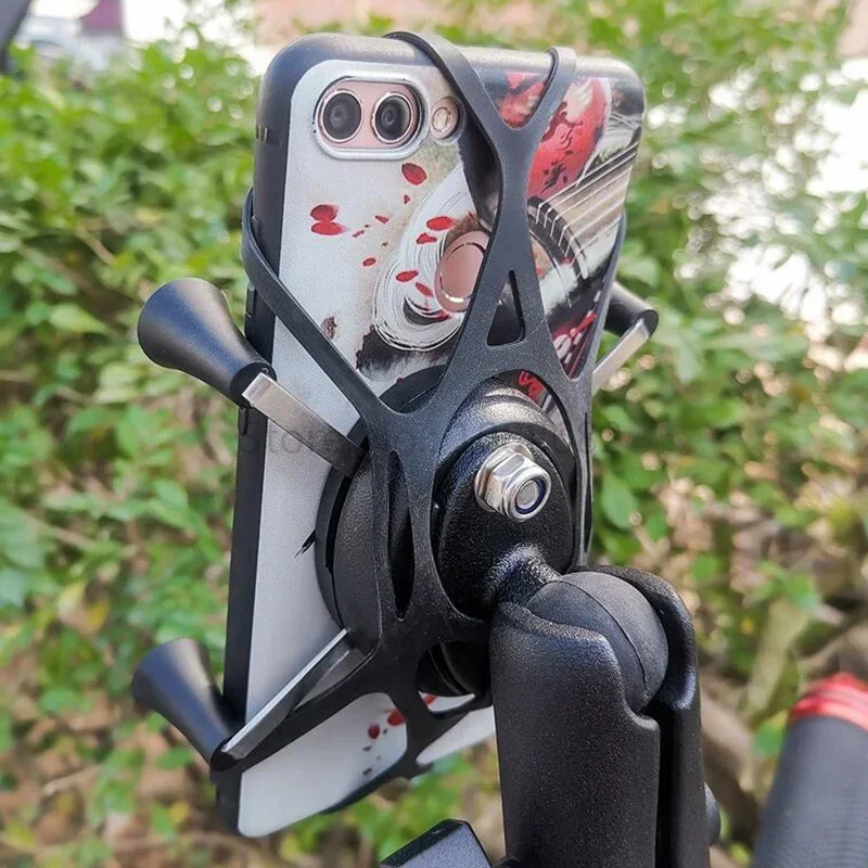 حامل هاتف سيليكون مرن للدراجات النارية ، قبضة مثبت لهاتف Gopro 7 ، 7Plus ، 8 ، 11 ، 12 ، أحمر ، أسود ، حبل مطاطي