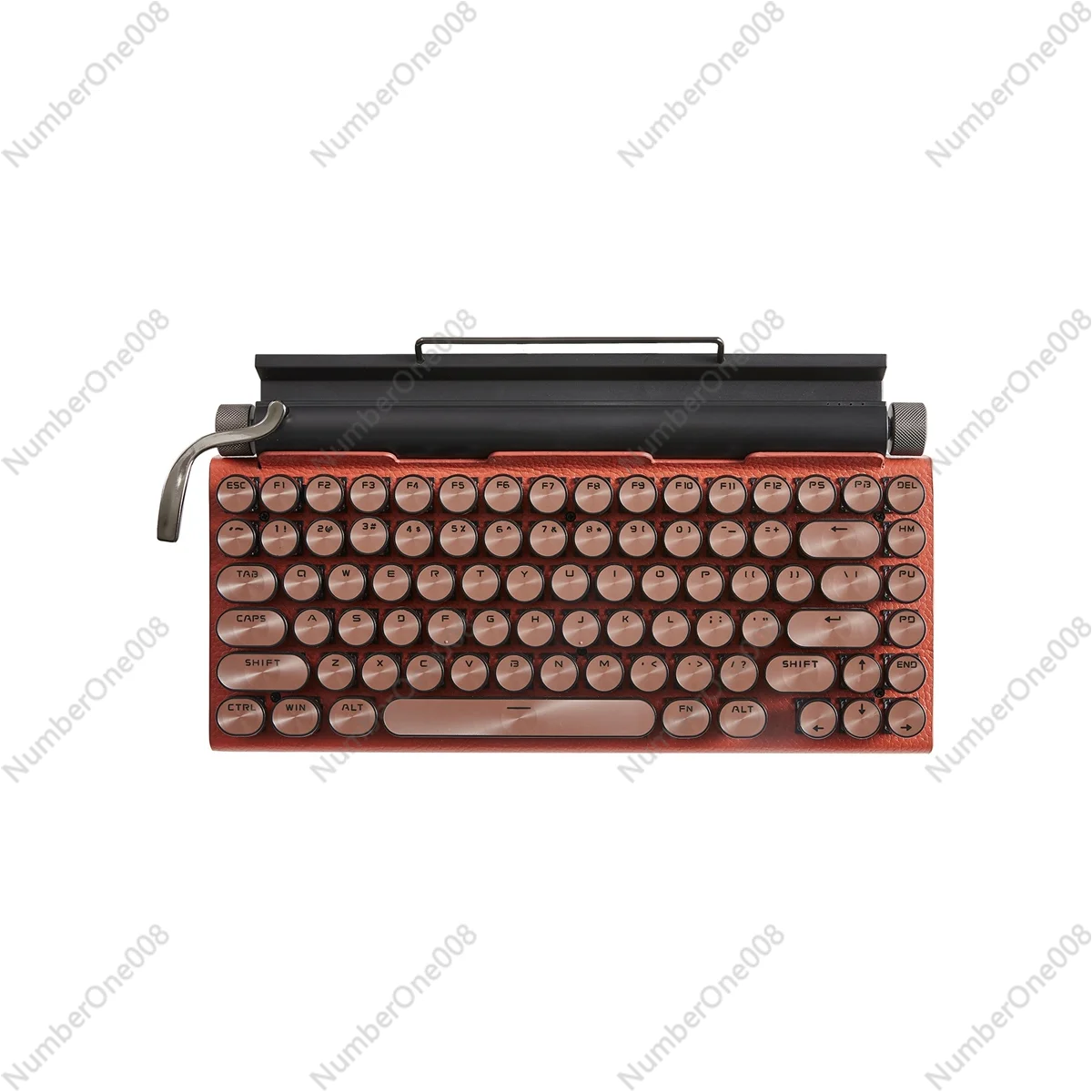 Retro Typewriter Keyboard Wireless Bluetooth Keyboard USB Mechanical Punk Keycaps for Desktop PC/Laptop/Phone Orange