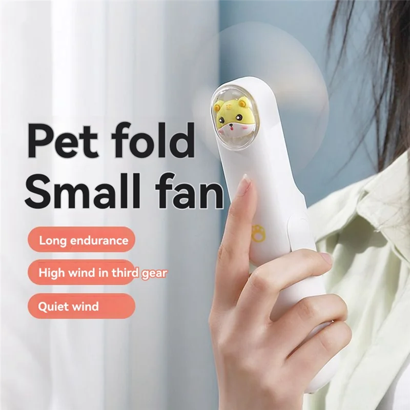 BISM Folding Handheld Fan USB Silent Student Outdoor Desktop Portable Mini Small Fan Gift