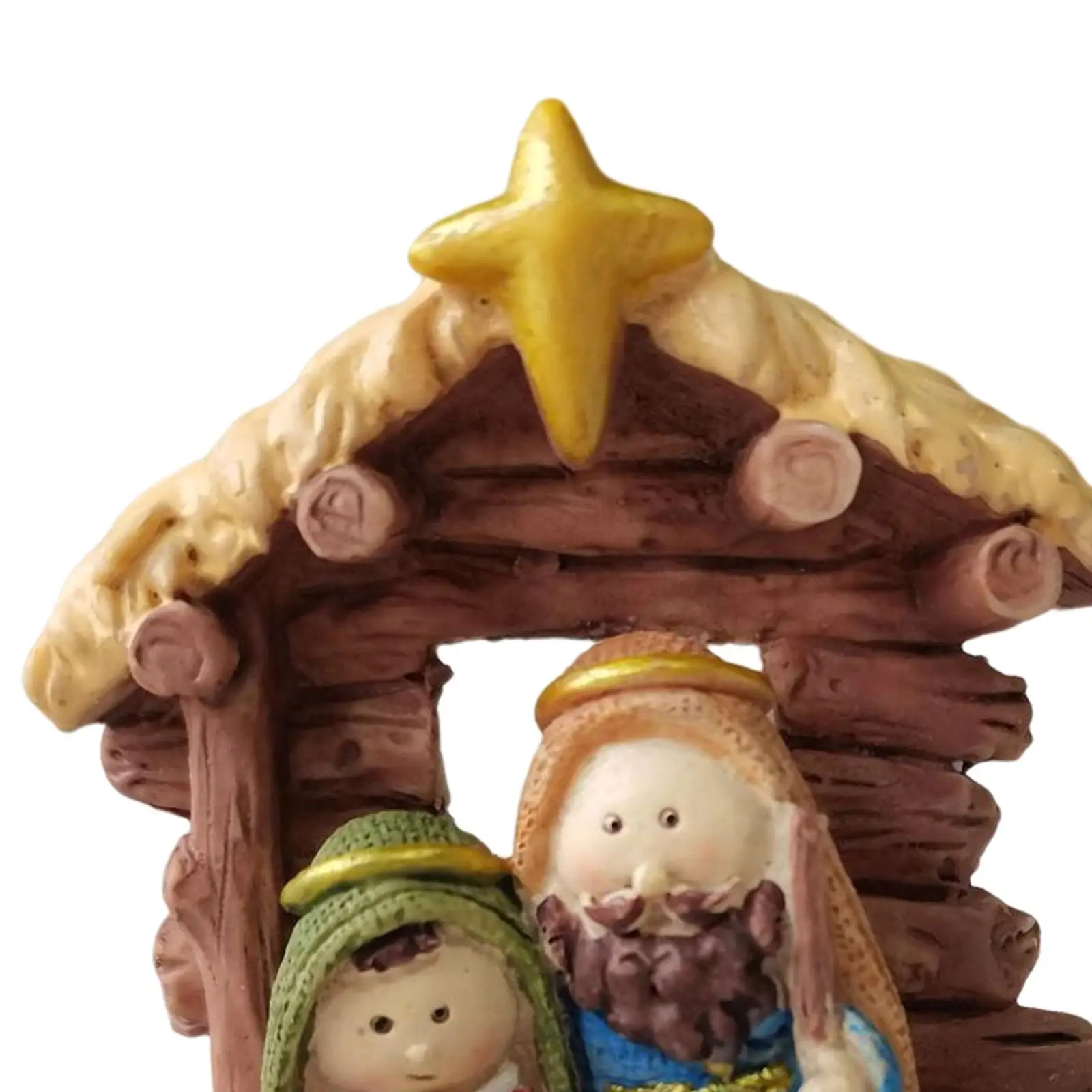 Holy Family Figurine Joseph Jesus Mary Nativity Scene Showpiece Sculpture Christmas Religious for Car Table Shelf Bedroom Gift
