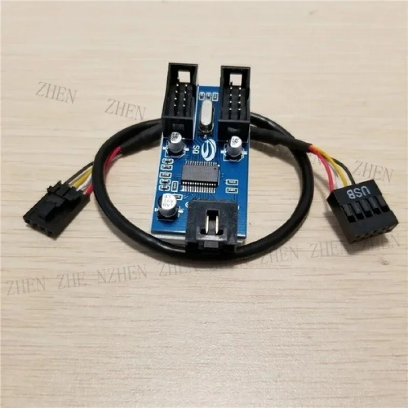 Y Y PC Case Internal 9pin USB 1 To 2 Splitter Chipset Enhanced Version Extender PCB