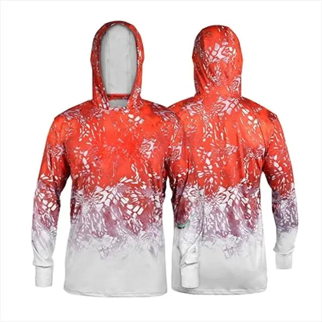 

Sun Protection Long Sleeve T-shirt Men Fishing Clothes Outdoor Hooded Face Mask Fishing Jersey