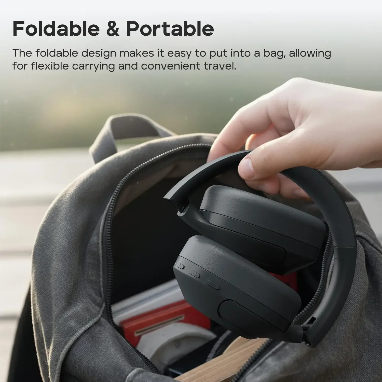 Tribit QuietPlus 81 ANC Headphones, XBass, 110H Playtime, Bluetooth 6.0, 6 Custom EQ, Foldable Bluetooth Headset for Home/Travel view 6