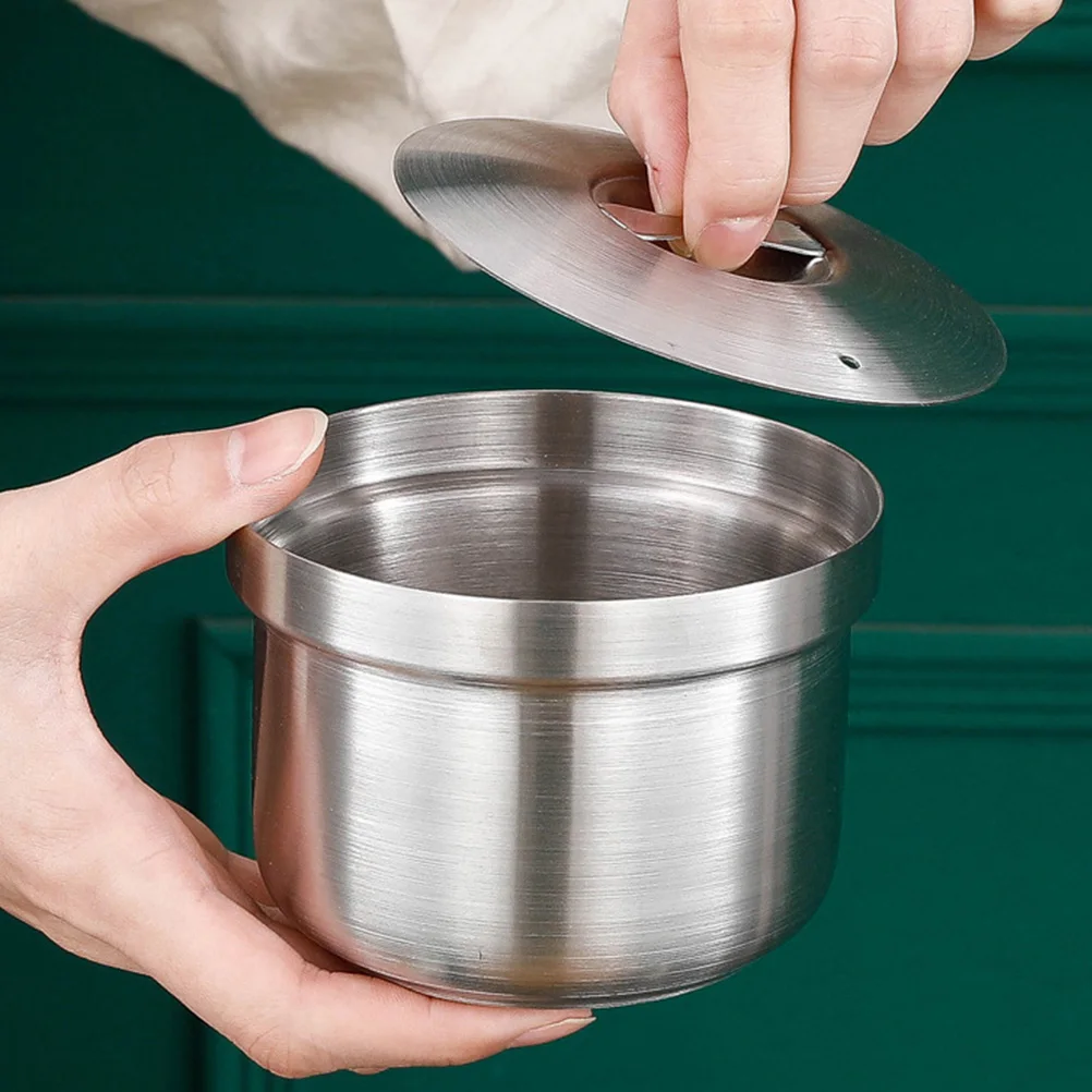 

Steamed Egg Bowl Stainless Steel Kids Toddler Food Serving Bowls Dinnerware Snack Soup Lid Home Party Restaurant Hotel Gift