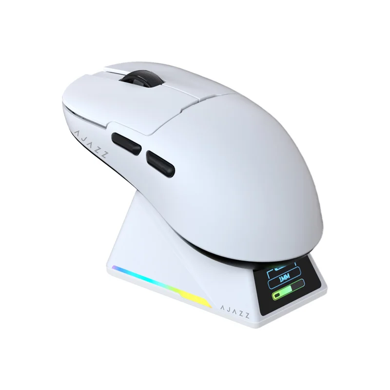 

ATTACK SHARK × Ajazz AJ159 APEX Wireless Gaming Magnetic Mouse 3-Mode PAW3950 RGB Sensor 8K Charging Base Lightweight PC(White)