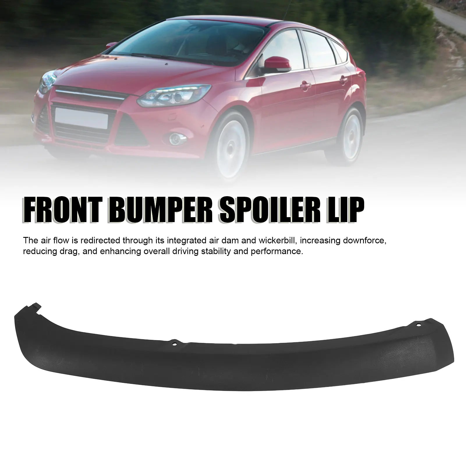 Front Bumper Spoiler Lip Robust Construction Front Bumper Lower Air Deflector Trim Panel For Focus 2012‑2014 Left BM51176267AB