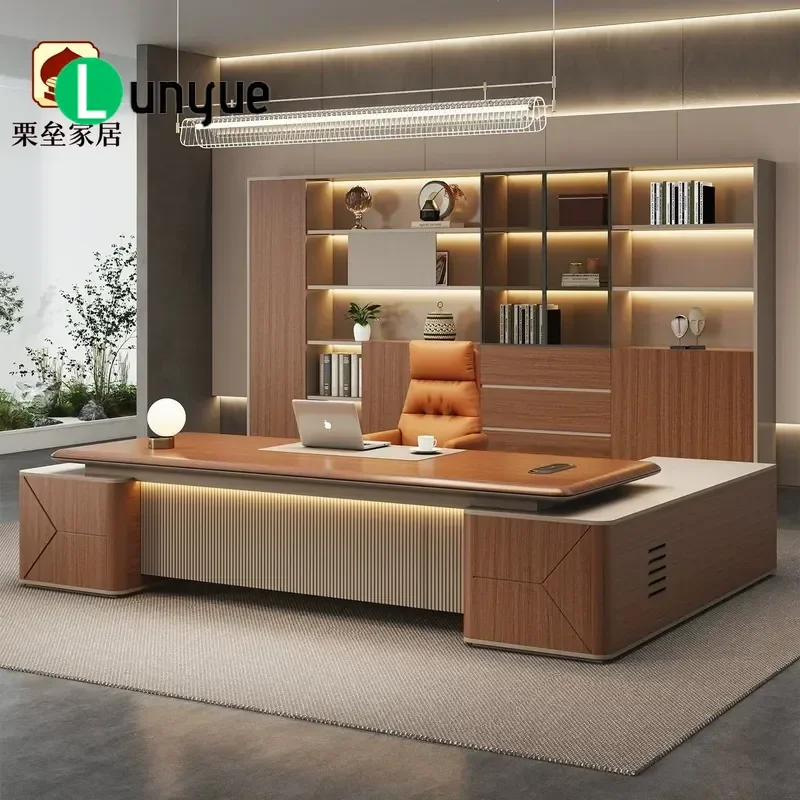 Luxury Executive Desk Large Boss Table E0 Eco Friendly Blister Finish High End Manager Office Furniture for CEO Workplace