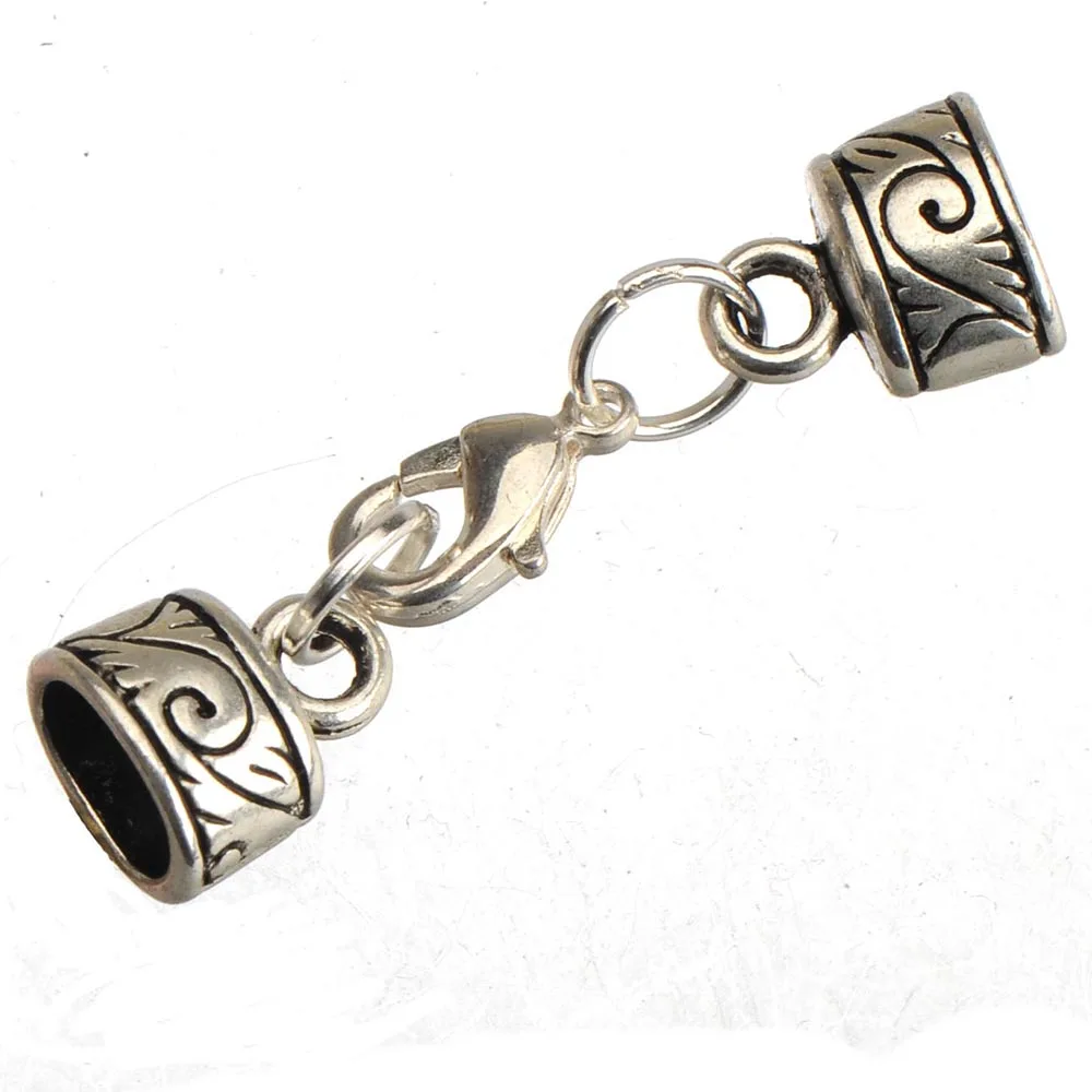 10pcs Hooks For Rope Bangles Retro Silver Metal DIY Handcrafts Material Jewelry Findings Components Leather Bracelets Ends Clasp