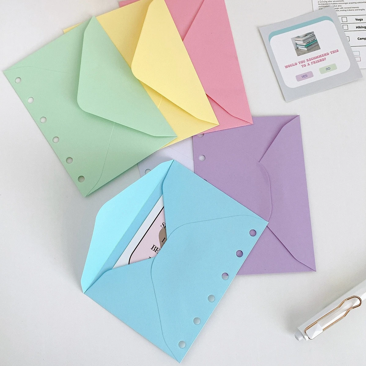 5 Pcs A7 Budget Binder Accessories Binder Pockets 6-Pole Budget Envelopes A7 Wallet with Money & Material Organizer Inserts