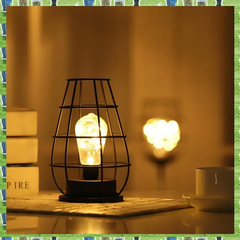 

FTS LED Table Lamp Reading Lamp Night Light Bedroom Bedside Lamp Desk Lighting Living Room Retro Iron Home Decoration