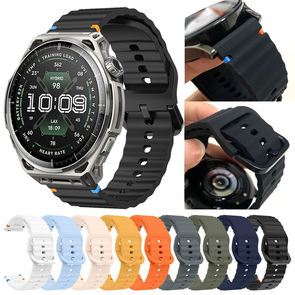 20mm 22mm Silicone Watch Strap For Amazfit Balance 3 2 Bip max 6 5 Active 2 3 Max Band GTR 4 3 Pro 2 2E/GTS 4/3/2 mini Bracelets