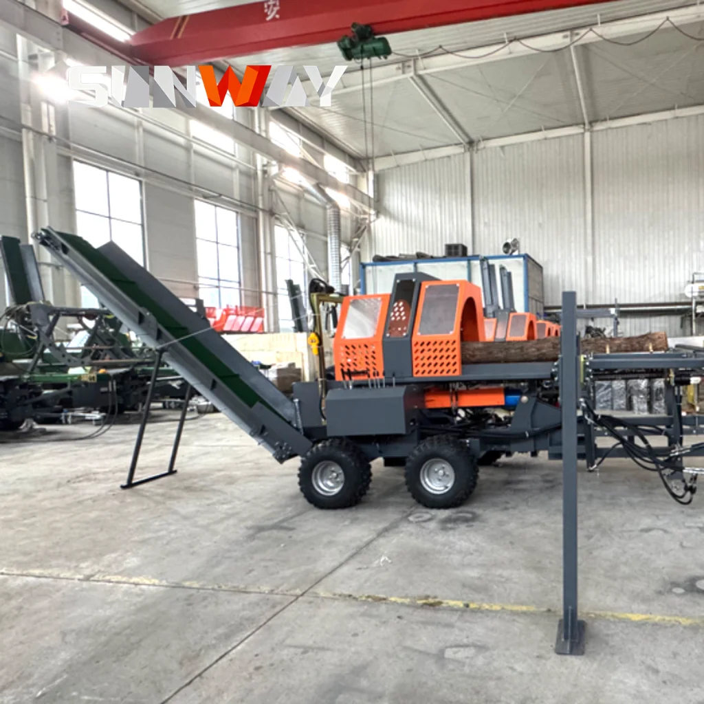 

China Factory 8ton Power Kinetic Log Splitter Mobile Wood Log Processor Firewood Log Splitter