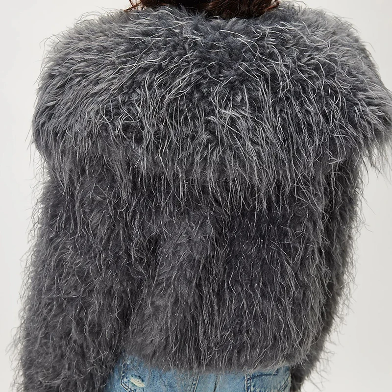 Capispalla a maniche lunghe in lana moda streetwear Cappotto cardigan da esterno casual Autunno Inverno Giacca da donna in tinta unita con colletto bavero