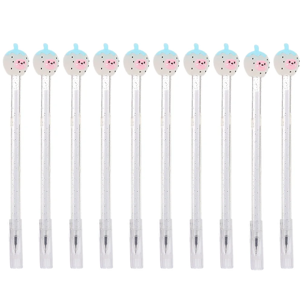 10 Pcs Gel Pens Creative Stationery Durable Plastic Adorable Design Bright Colors Writing Instruments School Office Use Portable