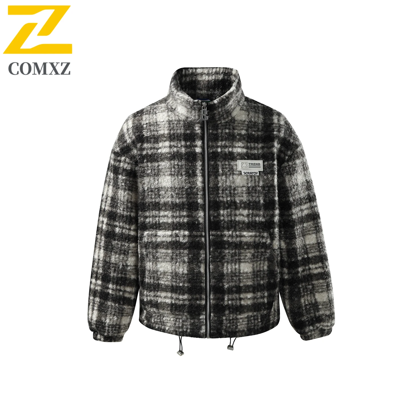 

Comxz Retro Trendy Jacket Men Winter 2025 Korean Plaid Thick Fleece Thermal Padding Coat Women Snow Ski Windproof Warm Parka