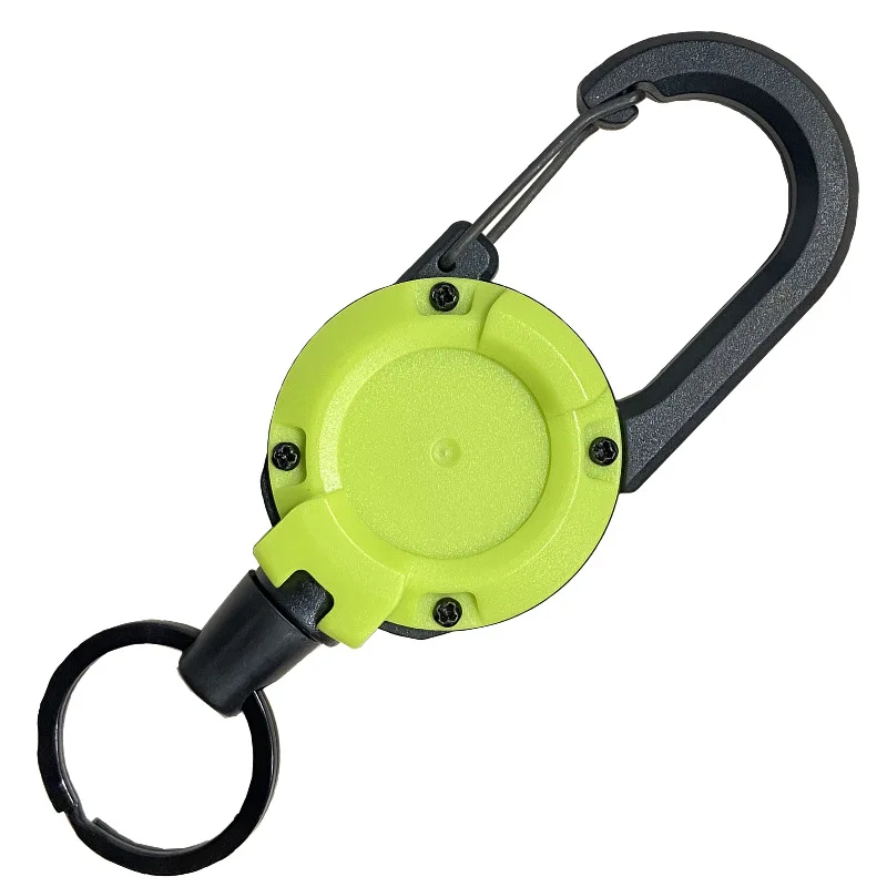 6 Stück/1 Stück Outdoor U-förmiger einziehbarer Schlüsselanhänger, robuste Kletterschnalle, einziehbarer Ausweisclip, Schlüsselanhänger, Angelschnalle