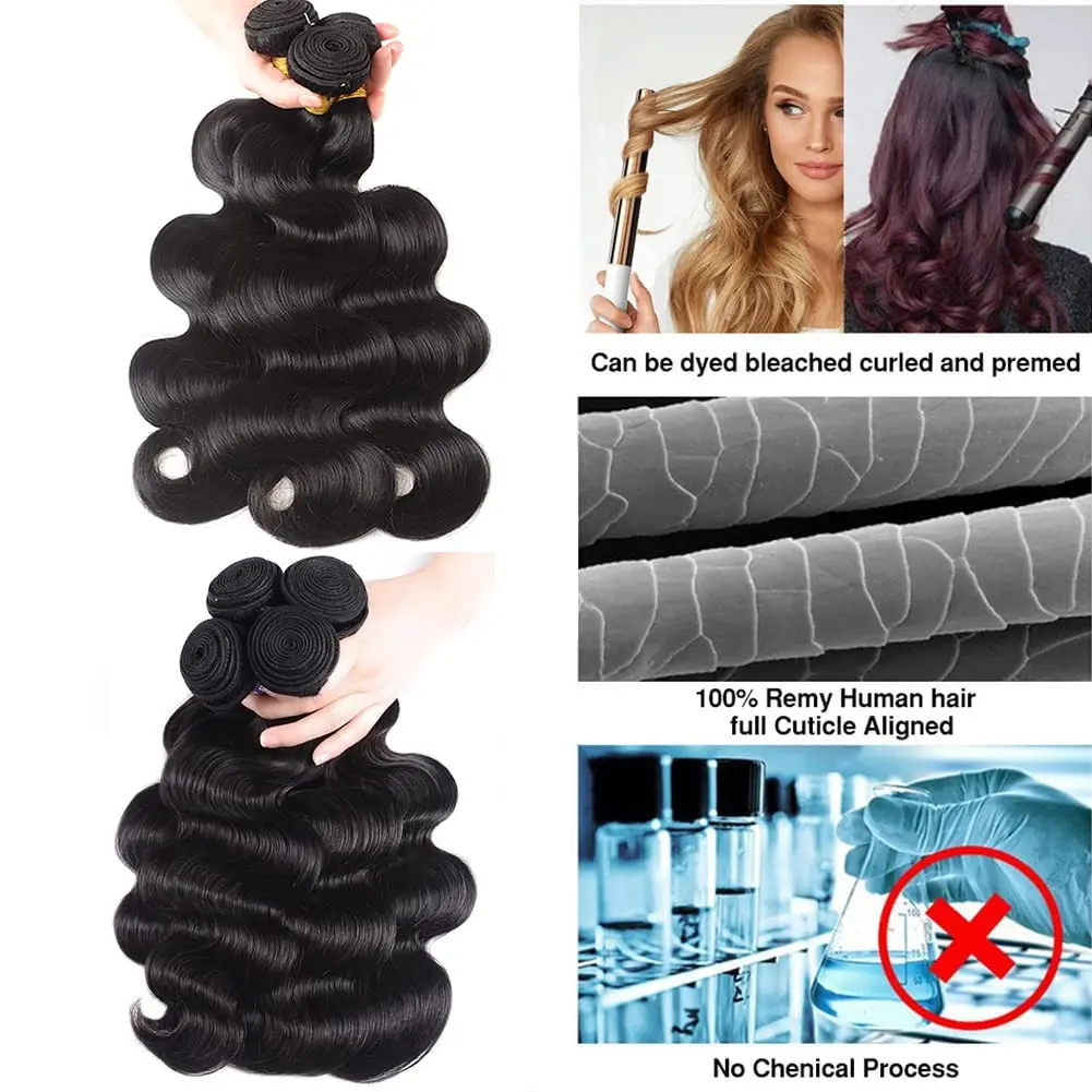 28 Inch Body Wave Human Hair Bundles Remy Hair Water Wavy Bundles Weaves Doule Drawn Wholesale Natural Tissage 1/3/4 PCS