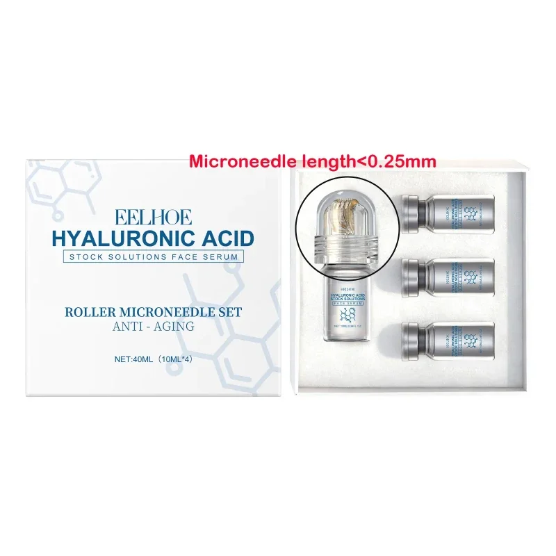 0.1mm Micro Needling Face Roller Serum,Hyaluronic Acid Collagen Skin Hydrating Glowing Firming Facial Moisturizer,Lightweight