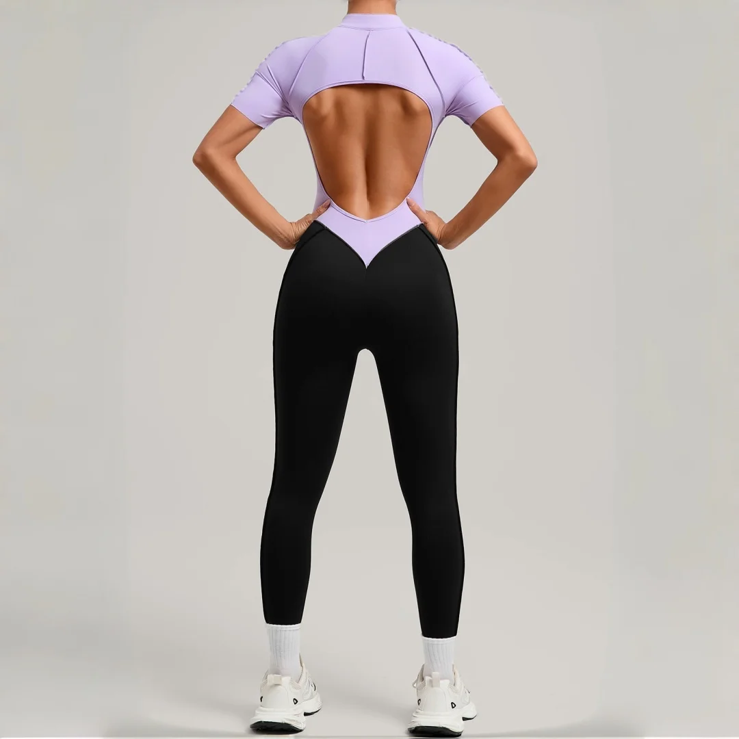 

Women's Butt-Lifting Yoga Jumpsuit Tight Backless Removable Padding One-Piece Running Workout Clothes Gym Leggings Sportswear