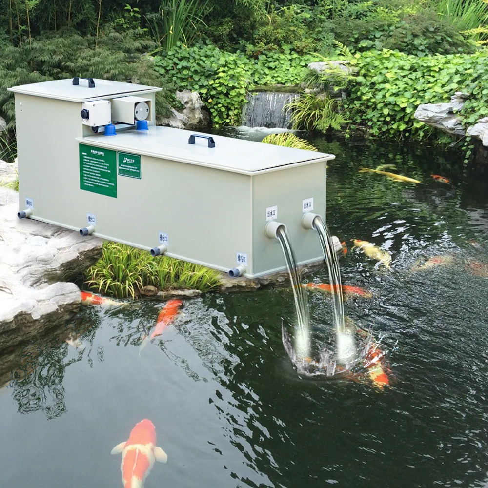 

QihangRAS Household Garden Fish Pond Filter System 10m3/h Aquarium Filtration Equipment Combine Koi Pond Rotary Drum