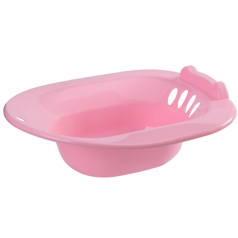 

Sitting Bidet Basin Sitz Bath Pink Plastic Hemorrhoids Postpartum Care Pregnancy Hygiene Anti Spill Non Slip Easy