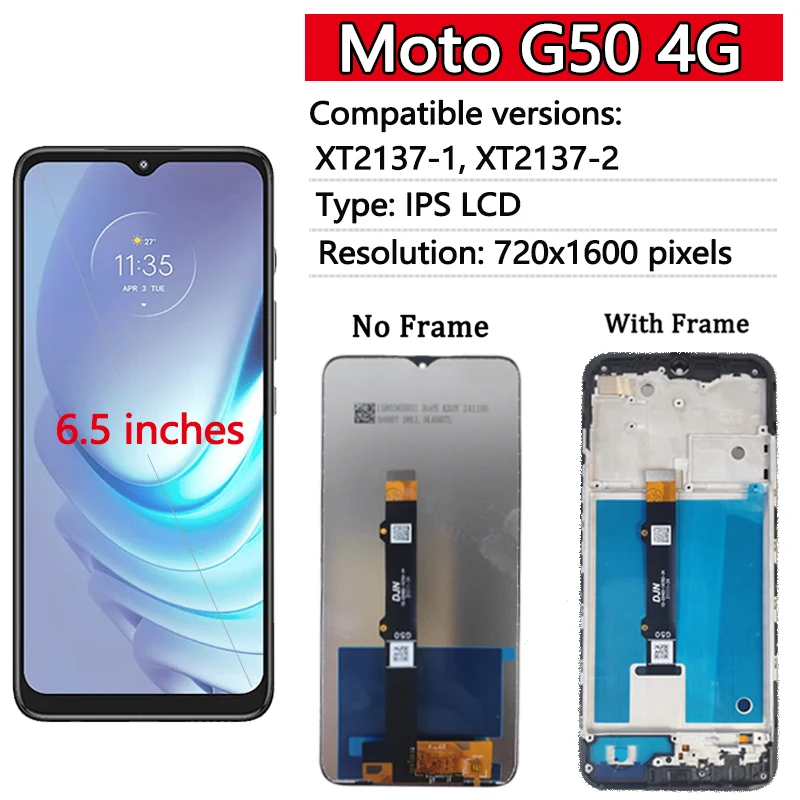 Neue Display Für Motorola Moto G10 G20 G30 G50 G60 G60S G100 LCD Display Touchscreen Digiziter Montage Für Moto G50 5G Display – Detail 6