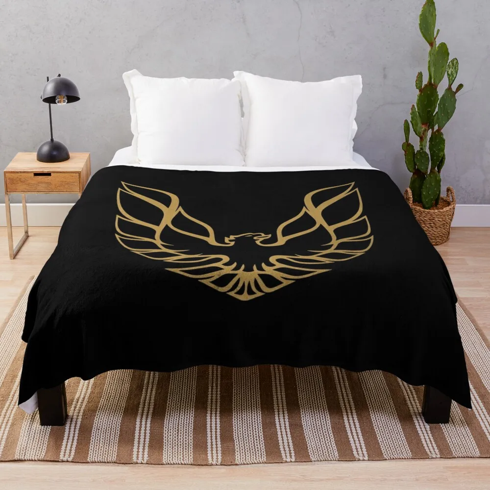 Classic Trans Am Logo Gold Throw Blanket Decorative Beds Weighted Luxury St Blankets