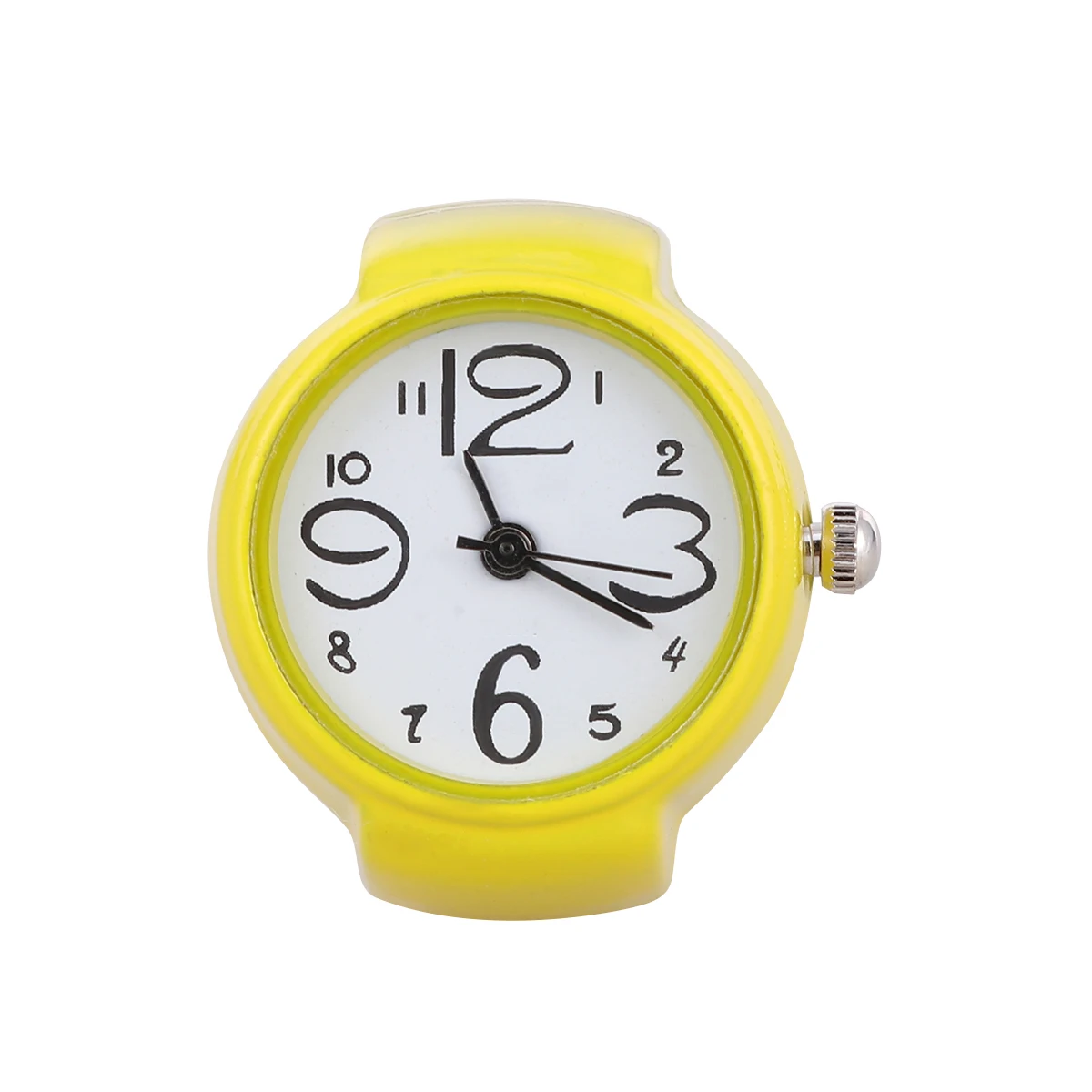 

1pc Unisex Fashion Finger Unisex Stretchable Watch Ring Quartz Ring For s Friends Yellow Gift