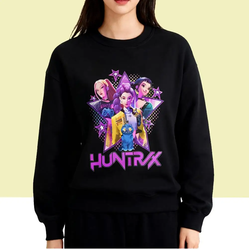 

2025 New Kpop Demon Hunter Hoodie Y2K Autumn Street Style Cute Tiger Stripe Clothing Casual Unisex Fashion Crew Neck Sweatshirt