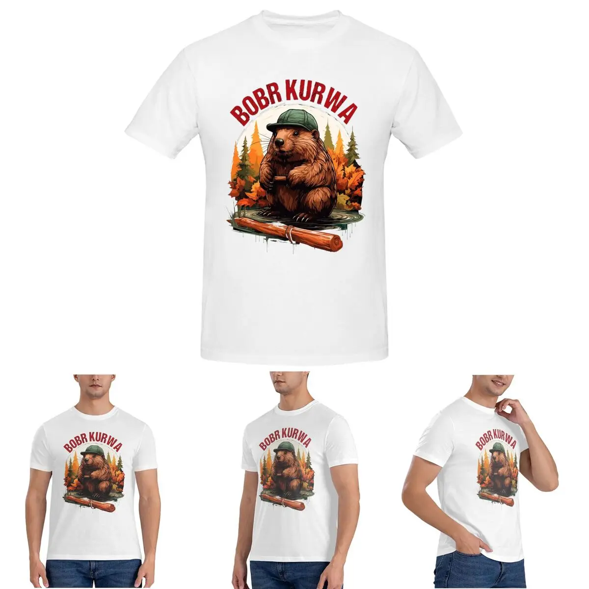 

Мужская футболка Bobr Kurwa Bober Beaver, хлопковые футболки большого размера, мужские футболки с коротким круглым вырезом, летняя одежда, топы S-6XL