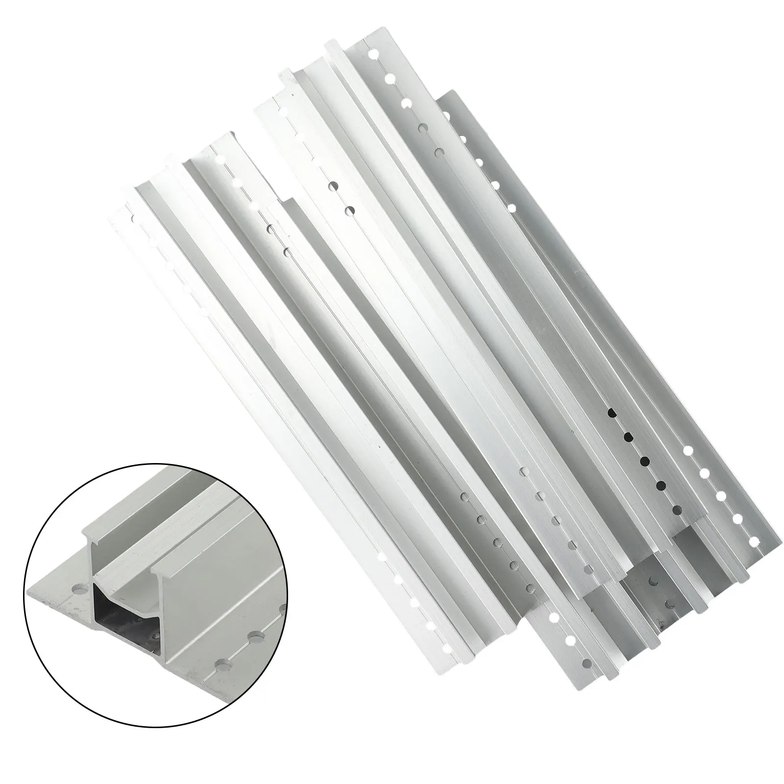 Rails Solar Panel Bracket PV Trapezoidal Aluminum Alloy Electrical Supplies End/Middle Clamps Home Improvement