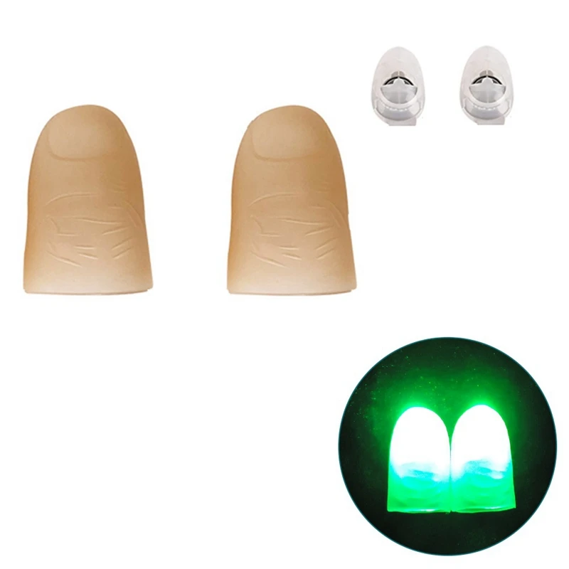 5 Pairs Of LED Lights Flashing Finger Convenient Props Multifunctional Portable Light Electronic Accessories Green Light